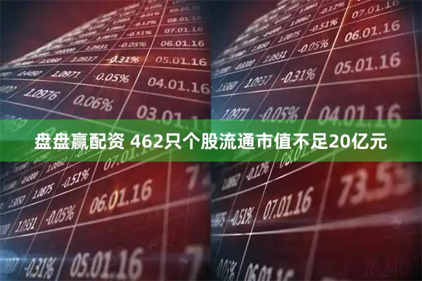 盘盘赢配资 462只个股流通市值不足20亿元